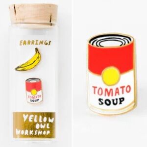 🆕 WARHOL 🍌 Tomato Soup Banana 22kt earrings
